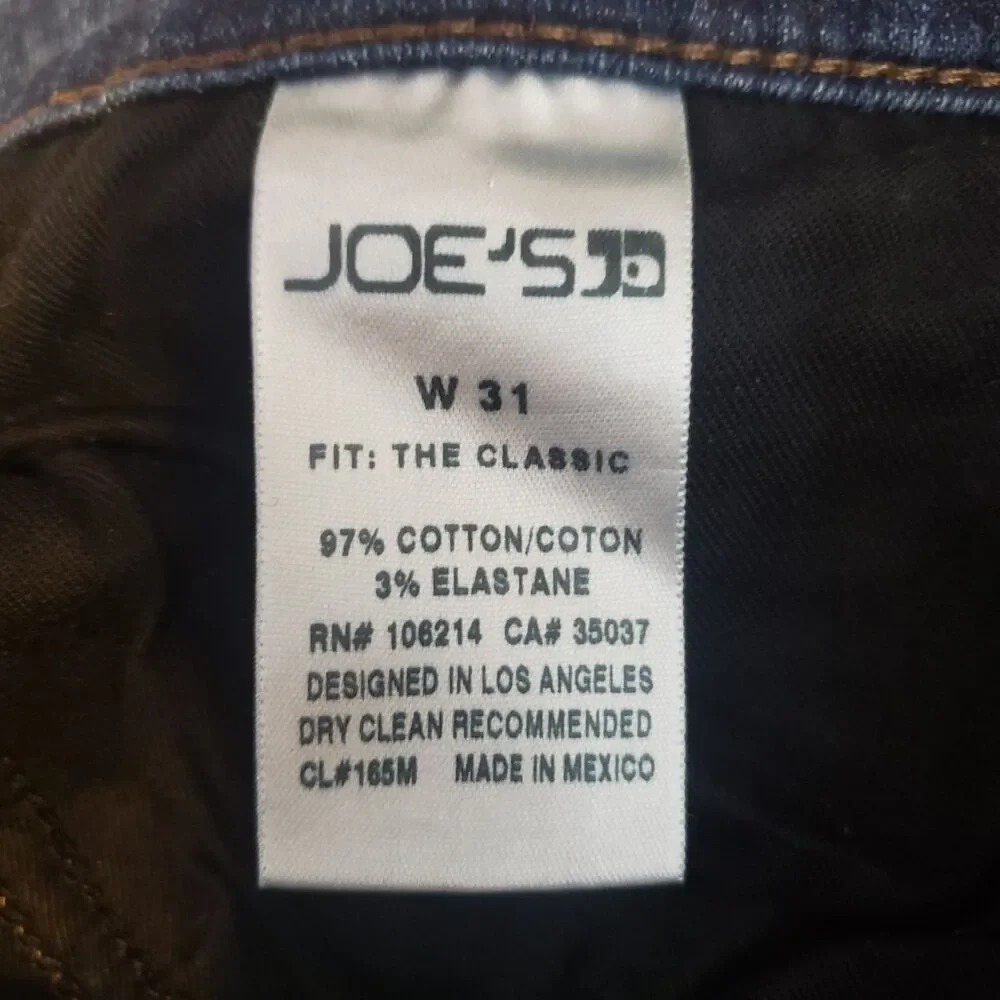 JOES The Classic Denim Blue Stretch Straight Leg Jeans Mens Size W31